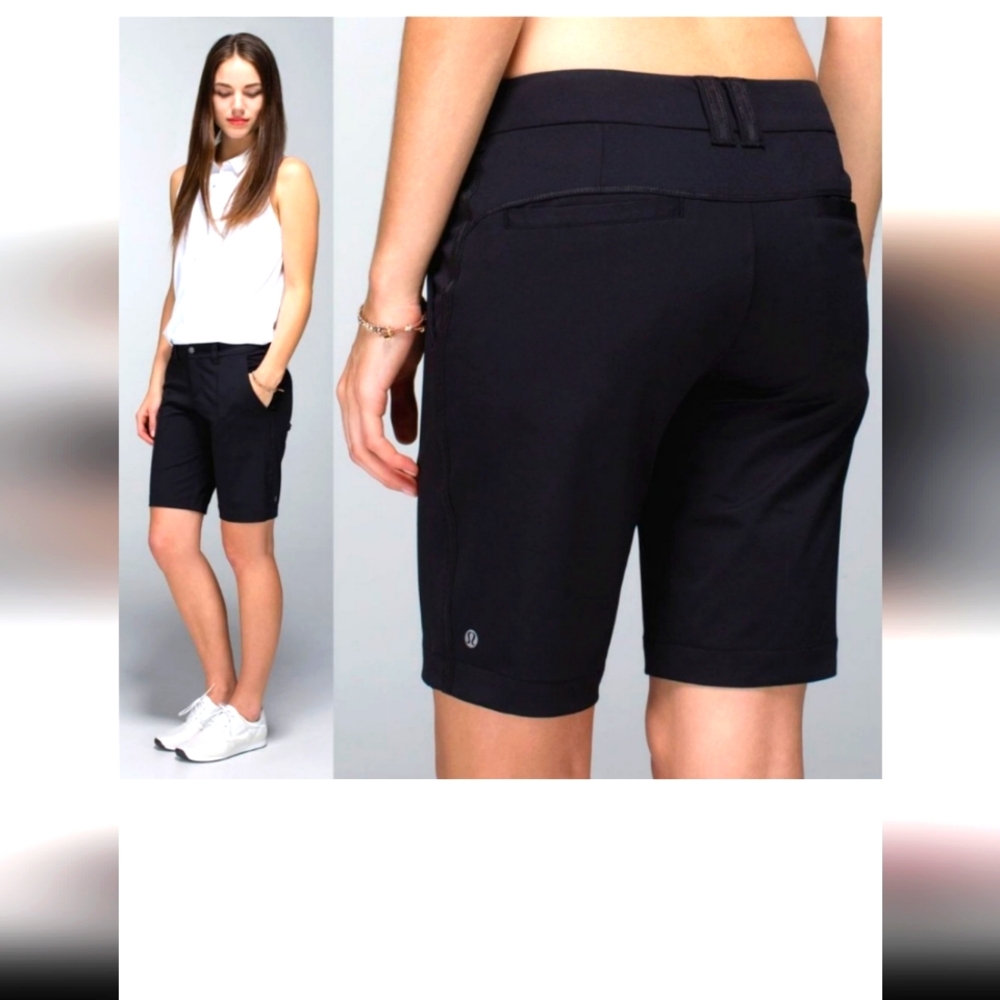 Lululemon Black Warpstreme Mid Rise Club Shorts